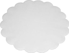 Fadpapir Ø14 Cm Rund Præget Hvid,4 Pk X 500 Stk/Krt