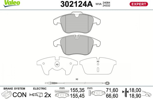 Bremseklosser VALEO 302124A
