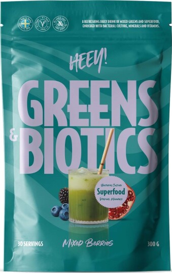 Heey! Greens & Biotics Superfood + Probiotics Mixed Berries 300 g