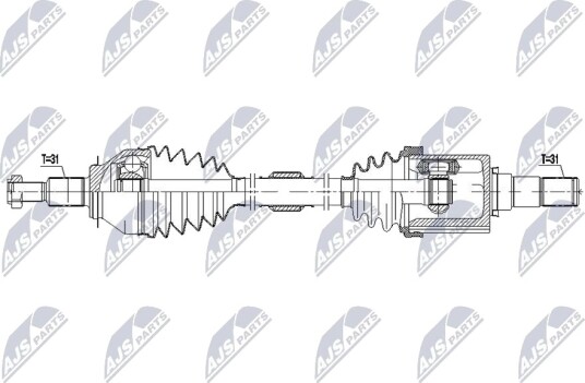 NTY NPW MZ 128 Drivaksel