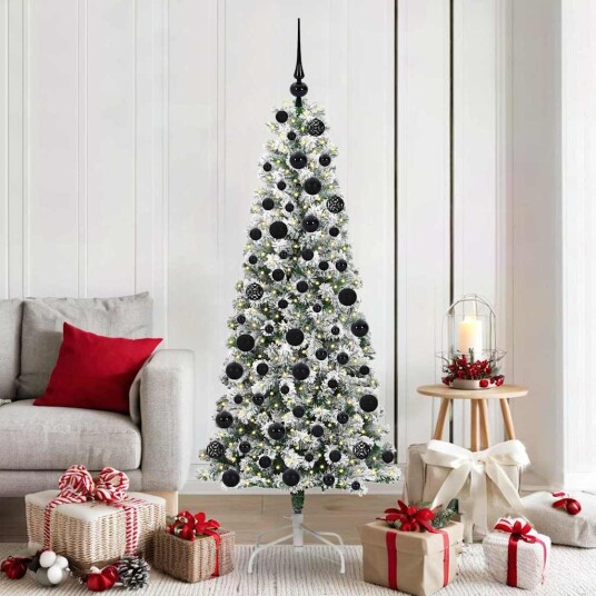  Kunstig sammensatt juletre med LED  stripelys 180 cm PVC