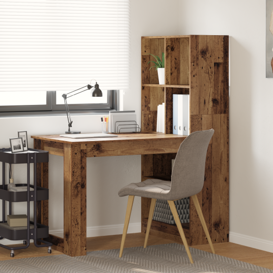  Skrivebord med hylle med lagring Gamle tre 122 x 67 x 145 cm