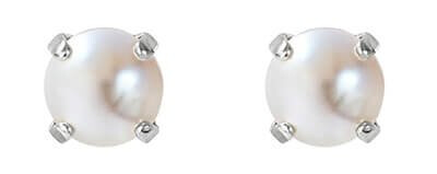 Classic Stud øredobber pearl rhodium