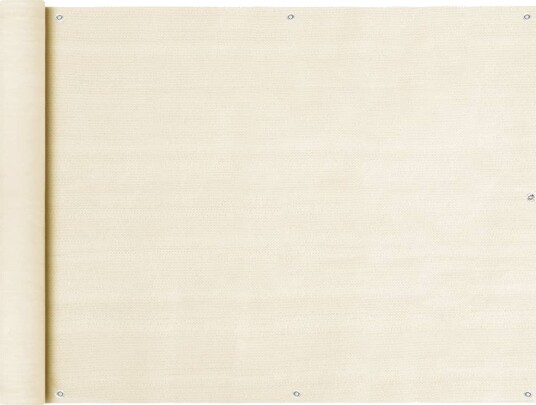 vidaXL Balkongskjerm kremhvit 90x600 cm HDPE
