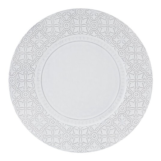 Bordallo Pinheiro  Rua Nova tallerken/fat 34 cm antikkhvit