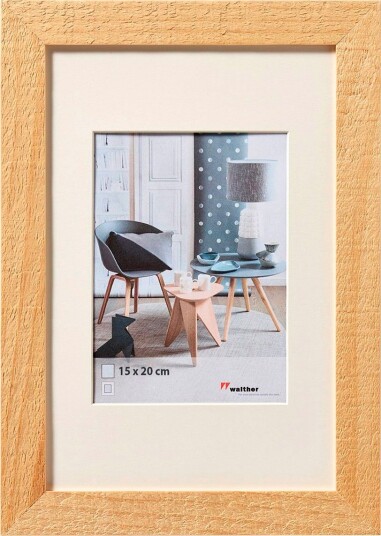 Walther Home fotoramme med passepartout 15x20cm naturtre