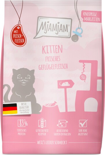 Mjamjam våtfôr Sprø måltider Kitten Fjærkre 300 g