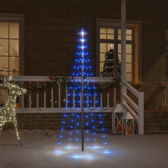 vidaXL Juletre på flaggstang 108 LED blå 180 cm