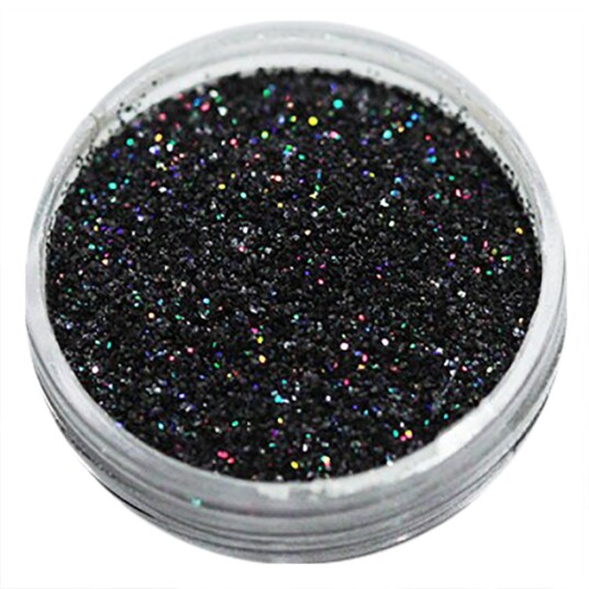 Negleglitter Finkornet Svart regnbue 8ml Glitter Negleglitter Finkornet Svart regnbue 8ml Glitter