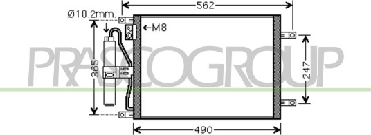 Kondensator klimaanlegg PRASCO DS011C001