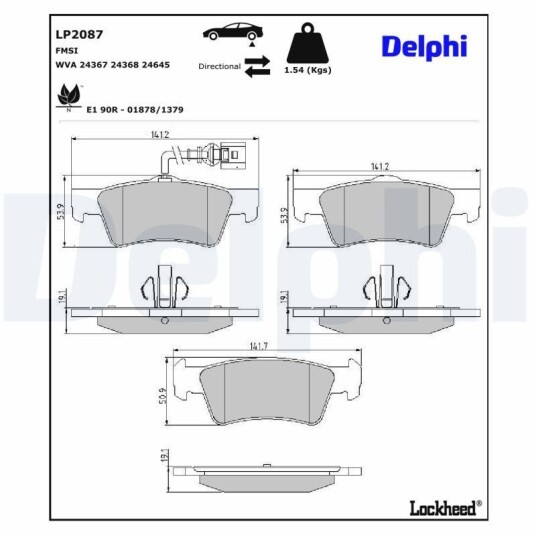 Bremseklosser DELPHI LP2087