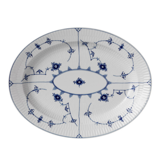 Royal Copenhagen Musselmalt Riflet fat ovalt 30,5 cm Royal Copenhagen Musselmalt Riflet fat ovalt 30,5 cm