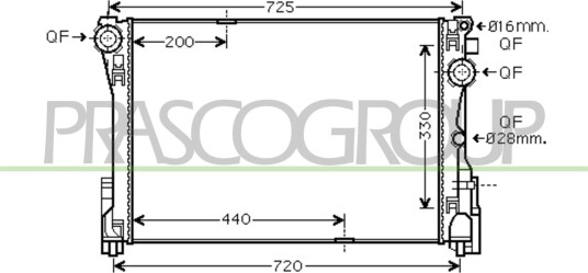 PRASCO ME029R006 Radiator motorkjøling