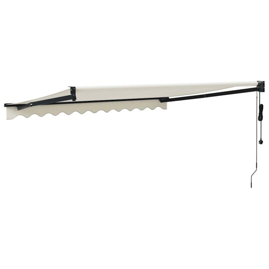 vidaXL Uttrekkbar markise kremhvit 3x2,5 m stoff og aluminium