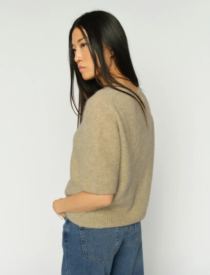 MOS MOSH Mmthora Ss Knit Cardigan Beige XS