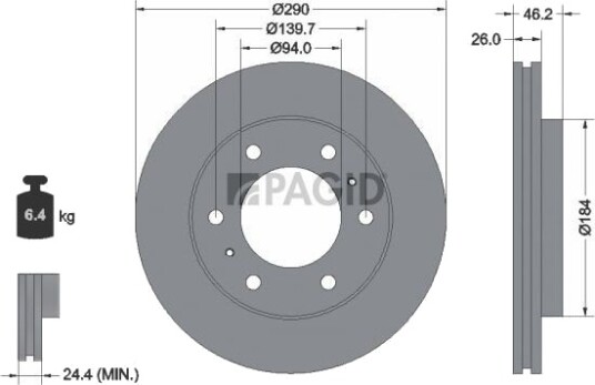 PAGID 54288NC Bremseskive PAGID 54288NC Bremseskive