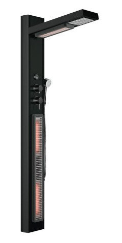 Dusjsøyle med IR-varme KS011A Svart 69x25x190 cm