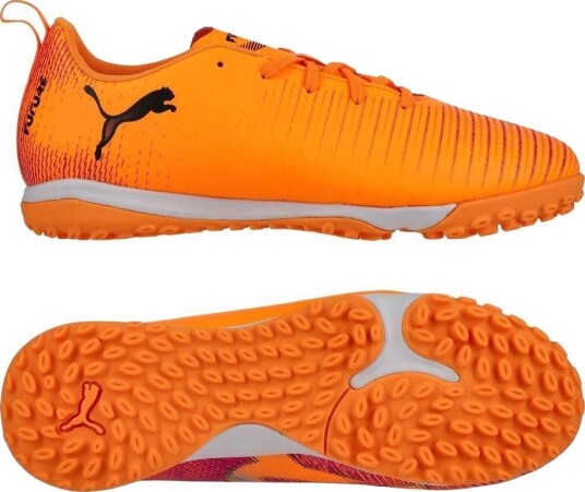 PUMA Future 8 Play + Mid TT Hot Pursuit Varmebrann/PUMA Svart/Ravish Barn Turf (TF) størrelse 37½