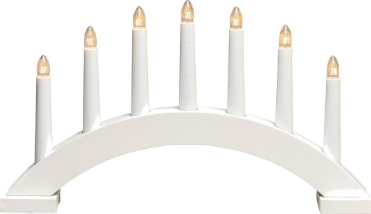Konstsmide   Lysestake «Bow» i tre 7 pærer 23 cm   Hvit