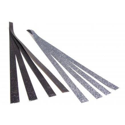 Diverse Stjernestrimler Glitter Sort & Sølv 420x15mm 8 stk