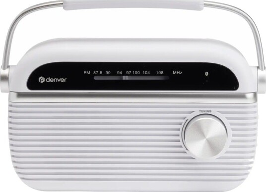 Denver TRB-67W Bluetooth FM-radio - Hvit
