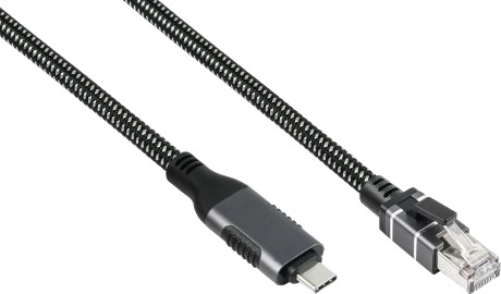 Alcasa 2045-Ct010a, 1 M, F/Utp (Ftp), Usb Type-C, Rj-45, Antrasitt