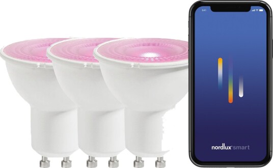 Nordlux GU10 Smartpære 3-pakning 380 Lumen 2200-6500 Kelvin Dimbare