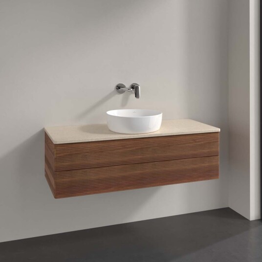 Villeroy & Boch  Antao Servantskap med 2 skuffer 120x50x36 cm u/lys Valnøtt/Crème