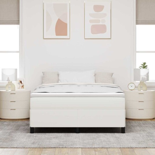 Sengestel Krem 140x190 cm Corduroy Stoff