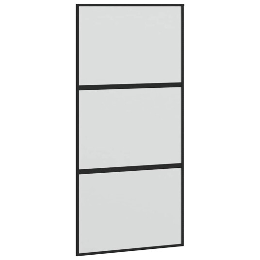 vidaXL Skyvedør med monteringssett svart 102,5x205 cm herdet glass vidaXL Skyvedør med monteringssett svart 102,5x205 cm herdet glass