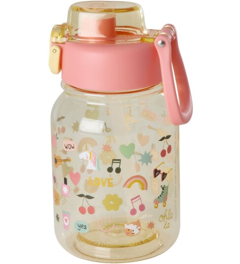 RICE Drikkeflaske i plast for barn med Unicorn Love trykk 700 ml PLBOT UNILO RICE Drikkeflaske i plast for barn med Unicorn Love trykk 700 ml PLBOT UNILO