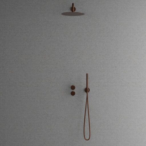 Scandtap Steel Harmonized 2x dusjløsning, Ø300 mm, amber Kobber
