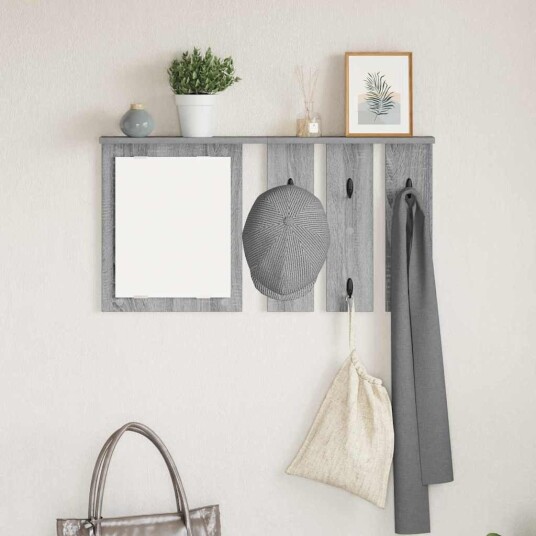  Vegghengt kleshenger Grå sonoma 85 x 10 x 45 cm Konstruert tre