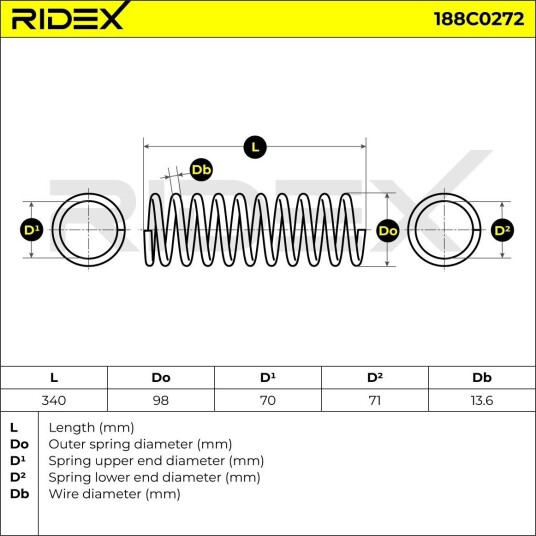 RIDEX 188C0272 Fjær