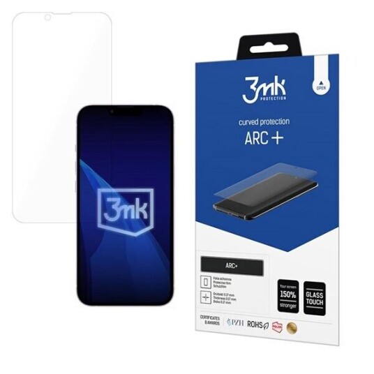 3mk ARC+ skjermbeskytter for iPhone 16e   heldekkende bøybar beskytter
