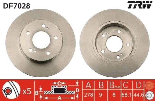 Bremseskive TRW DF7028