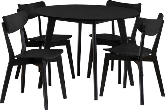 AC Design Furniture Roxby spisebordssett med bord og 4 stoler 105 x 105 x 76 cm Svart AC Design Furniture Roxby spisebordssett med bord og 4 stoler 105 x 105 x 76 cm Svart