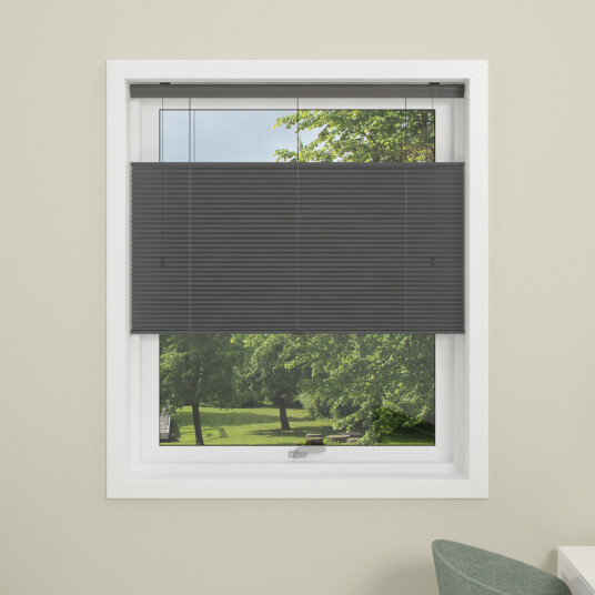 DEBEL PLISSÉGARDIN TOUCH SPLIT LYSDEMPENDE GRÅ 80X160