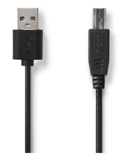 Nedis USB-kabel | USB 2.0 | USB-A Han | USB-B Han | 480 Mbps | Nikkel belagt | 2.00 m | Rund | PVC | Sort | Label Nedis USB-kabel | USB 2.0 | USB-A Han | USB-B Han | 480 Mbps | Nikkel belagt | 2.00 m | Rund | PVC | Sort | Label