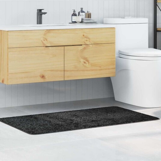 Badematte Rektangulær Mørkegrå 70x120 cm Polypropylen Skridsikker Badematte Rektangulær Mørkegrå 70x120 cm Polypropylen Skridsikker