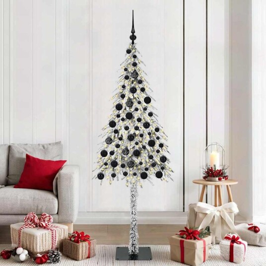  Juletre med 300 LED med stativ Hvit 180 cm PE og stål
