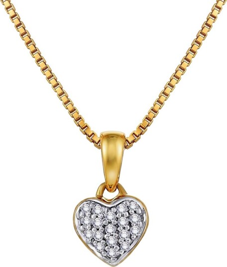 Prins & Prinsesse Diamanthjerte til barn i 585 gult gull 0.04 ct