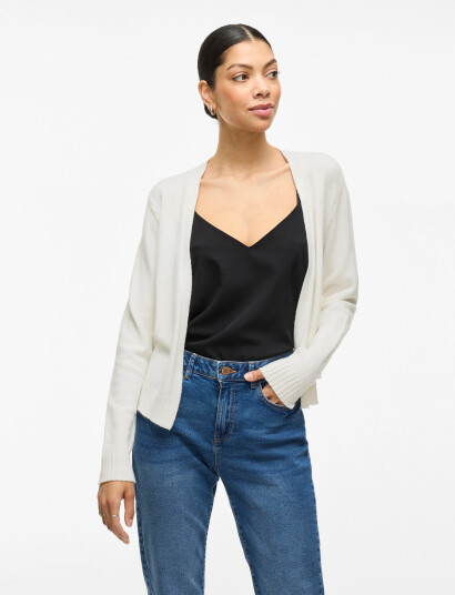 Vila Viril Short L/S Knit Cardigan-Noos - White - XXL Vila Viril Short L/S Knit Cardigan-Noos - White - XXL