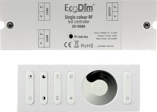EcoDim ED 10086 LED kontroller med fjernkontroll enfarget 24V DC
