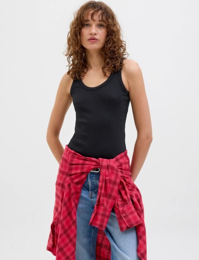 JJXX Jxfrida Sl U Neck Top Jrs Noos Black XL JJXX Jxfrida Sl U Neck Top Jrs Noos Black XL