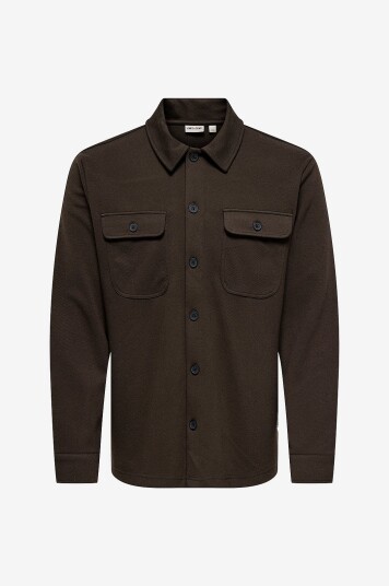ONLY & SONS - Overtreksskjorte onsNewkodyl - Brun