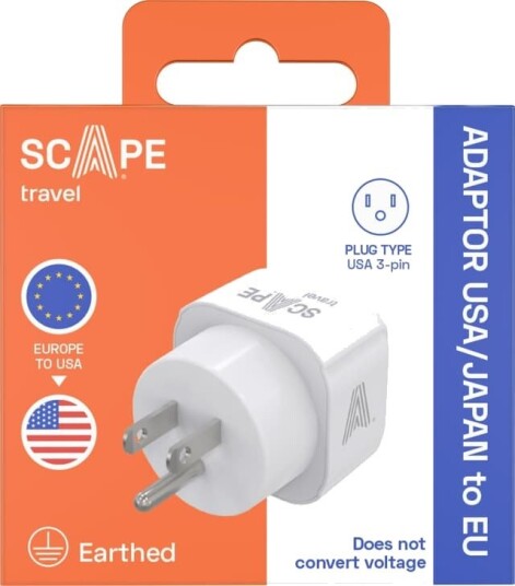 Scape Travel Reisetilbehør reiseadapter EU til US/JP (hvit)
