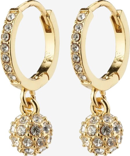 Pilgrim Shea Crystal Pendant Hoops Gold-Plated - GOLD PLATED - One Size