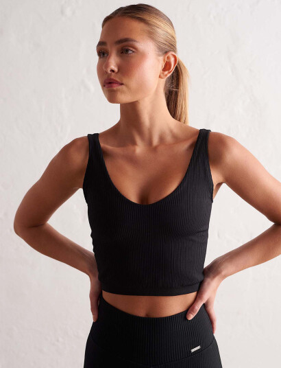 aim´n Ribbed Seamless Bralette Black XS