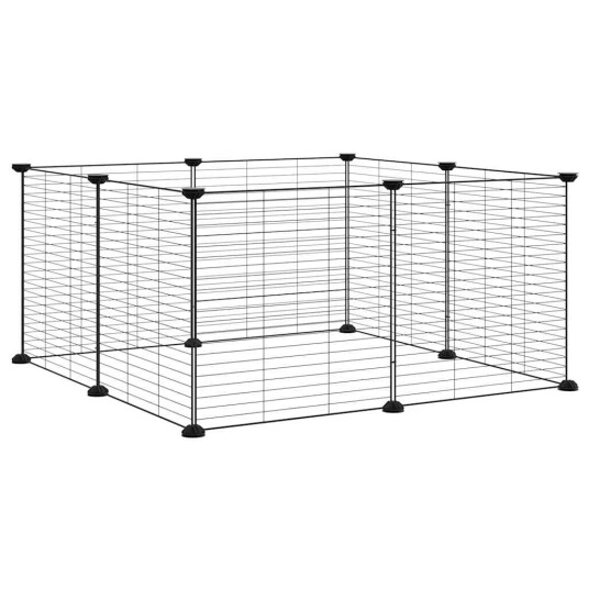 Vidaxl Dyrebur 8 Paneler Svart 35X35 cm Stål Vidaxl Dyrebur 8 Paneler Svart 35X35 cm Stål